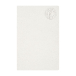 Carnet imprimé en thermogravure recyclé A5 page lignées Milk Carton couleur blanc cassé deuxième vue frontale
