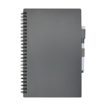 Carnet durable avec feutre effaçable réutilisable A5 feuilles unies couleur gris foncé deuxième vue frontale