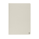 Élégant carnet en papier imperméable A5 pages lignées Stonepaper Hard couleur blanc cassé deuxième vue frontale