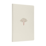 Élégant carnet en papier imperméable A5 pages lignées Stonepaper Hard couleur blanc cassé vue avec impression sérigraphique