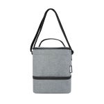 Sac isotherme recyclé personnalisé avec 2 compartiments Go Out couleur gris deuxième vue frontale