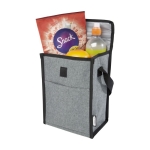 Sac isotherme recyclé pour 4 canettes avec fermeture à rabat Go Out couleur gris deuxième vue