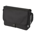 Sac à bandoulière personnalisé avec rabat et fermeture à boucle RPET couleur noir