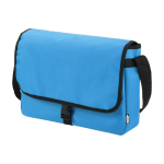 Sac à bandoulière personnalisé avec rabat et fermeture à boucle RPET couleur bleu