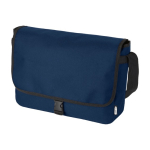 Sac à bandoulière personnalisé avec rabat et fermeture à boucle RPET couleur bleu marine