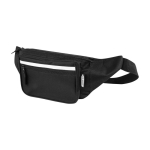 Sac banane en PET recyclé personnalisable avec deux poches Journey couleur noir