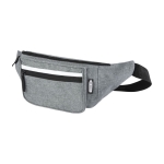 Sac banane en PET recyclé personnalisable avec deux poches Journey couleur gris chiné