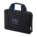 Sac conférence attaché-case économique à poche et détail coloré RPET couleur bleu roi vue impression sérigraphique