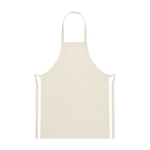 Tablier en coton de qualité avec deux poches 280 g/m2 Michelín couleur blanc cassé deuxième vue frontale