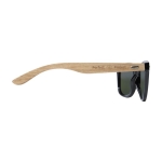 Lunettes de soleil personnalisées en bois de chêne Polarized Wood couleur bois vue latéral avec logo 2