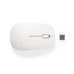 Souris optique sans fil ergonomique en fibre de blé Wheat Straw couleur naturel première vue