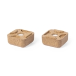 Support pour ordinateur portable en liège carré antidérapant Laptop couleur naturel deuxième vue