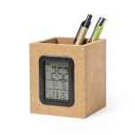 Pot à crayons multifonction personnalisé en liège avec horloge Cork couleur naturel deuxième vue