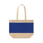 Sac en jute et coton laminé avec poignées longues renforcées Menorca couleur bleu marine première vue
