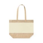 Sac en jute et coton laminé avec poignées longues renforcées Menorca couleur naturel première vue