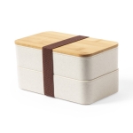 Lunch box de grande taille 1,4L en PP grainé à personnaliser Mix Duo couleur naturel première vue