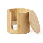 Distributeur de disques démaquillants promotionnel en bambou Natura couleur naturel huitième vue