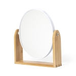 Miroir grossissant de table promotionnel circulaire en bambou Twist couleur naturel première vue