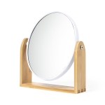 Miroir grossissant de table promotionnel circulaire en bambou Twist couleur naturel troisième vue