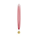 Médaille en métal avec ruban rouge en polyester pour événements Olympe couleur doré première vue