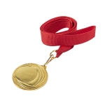 Médaille en métal avec ruban rouge en polyester pour événements Olympe troisième vue