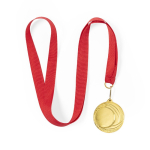 Médaille en métal avec ruban rouge en polyester pour événements Olympe quatrième vue