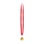 Médaille en métal avec ruban rouge en polyester pour événements Olympe vue principale