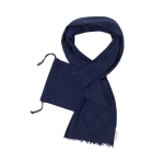 Foulard personnalisé en coton biologique avec étui Eco Warmth couleur bleu marine première vue