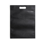 Sacs publicitaires à soufflets en non-tissé recyclé 70 g/m2 MiniMall couleur noir première vue