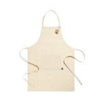 Tablier publicitaire en 100% coton de 180 g/m2 Latte FairTrade couleur naturel première vue