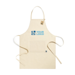 Tablier publicitaire en 100% coton de 180 g/m2 Latte FairTrade vue principale