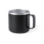 Mug inox personnalisé pas cher au design bicolore 350ml Summer Camp couleur noir deuxième vue