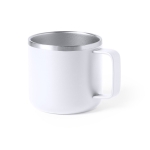 Mug inox personnalisé pas cher au design bicolore 350ml Summer Camp couleur blanc première vue