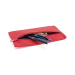Trousse en polyester de couleur avec fermeture éclair frontale Colors couleur rouge troisième vue