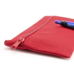 Trousse en polyester de couleur avec fermeture éclair frontale Colors couleur rouge quatrième vue