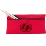 Trousse en polyester de couleur avec fermeture éclair frontale Colors couleur rouge