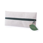 Trousse en jute et coton et fermeture en forme de feuille BackToNature couleur ivoire première vue