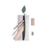 Trousse en jute et coton et fermeture en forme de feuille BackToNature couleur ivoire deuxième vue