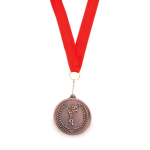 Médaille en métal avec motif olympique et ruban rouge Rank première vue