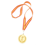 Médaille en métal avec motif olympique et ruban rouge Rank