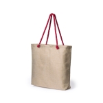 Sac de plage bicolore avec poignées d'épaule renforcées Handle couleur rouge deuxième vue