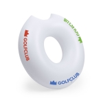 Grand matelas gonflable promotionnel en forme de donut mordu Donut couleur blanc deuxième vue