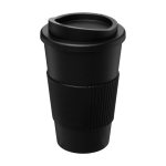 Verre isotherme en plastique 350 ml Takeaway anse Americano couleur noir deuxième vue frontale