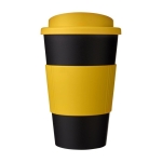 Verre isotherme en plastique 350 ml Takeaway anse Americano couleur jaune deuxième vue