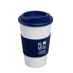 Verre isotherme en plastique 350 ml Takeaway anse Americano avec zone d'impression