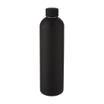 Gourde isotherme avec logo moderne et finition mate 1 L Spring couleur noir