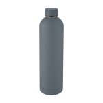 Gourde isotherme avec logo moderne et finition mate 1 L Spring couleur gris foncé