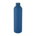 Gourde isotherme avec logo moderne et finition mate 1 L Spring couleur bleu marine