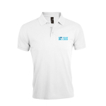 Polo personnalisable en polyester et coton 200 g/m² SOL'S Prime Men couleur blanc vue avec zone d'impression