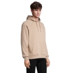 Sweat à capuche unisexe en éco-matériaux 280 g/m² Stellar couleur beige deuxième vue photographique